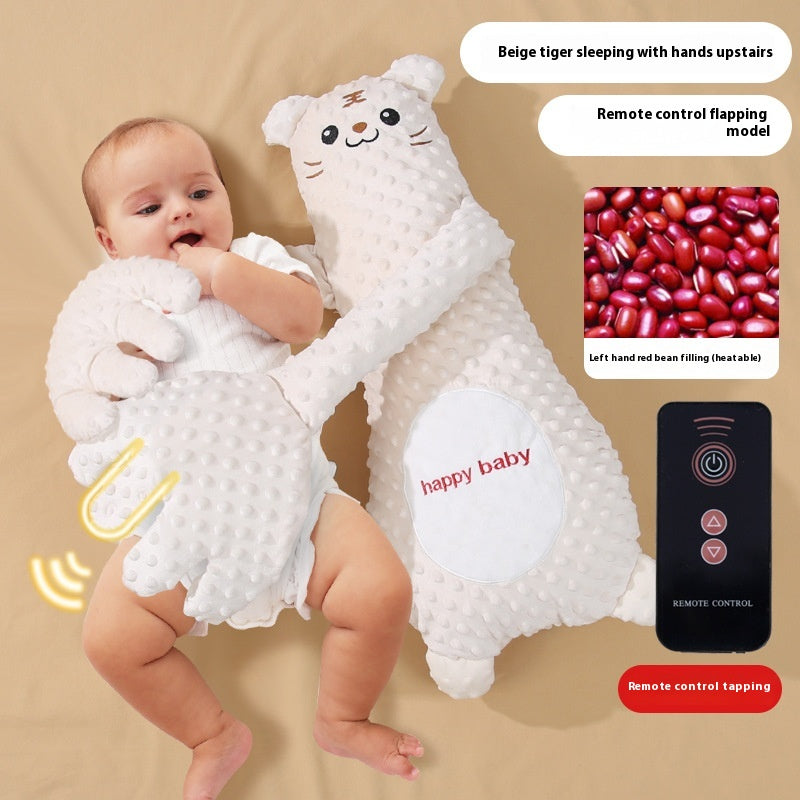 Infant Exhaust Pillow Hand Remote Controlled Soothing for Baby Sleep Cartoon Plush Toddler Comforting Hand