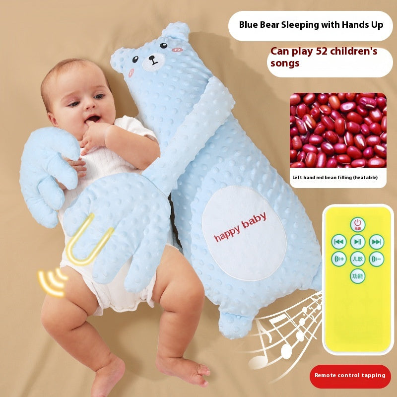 Infant Exhaust Pillow Hand Remote Controlled Soothing for Baby Sleep Cartoon Plush Toddler Comforting Hand