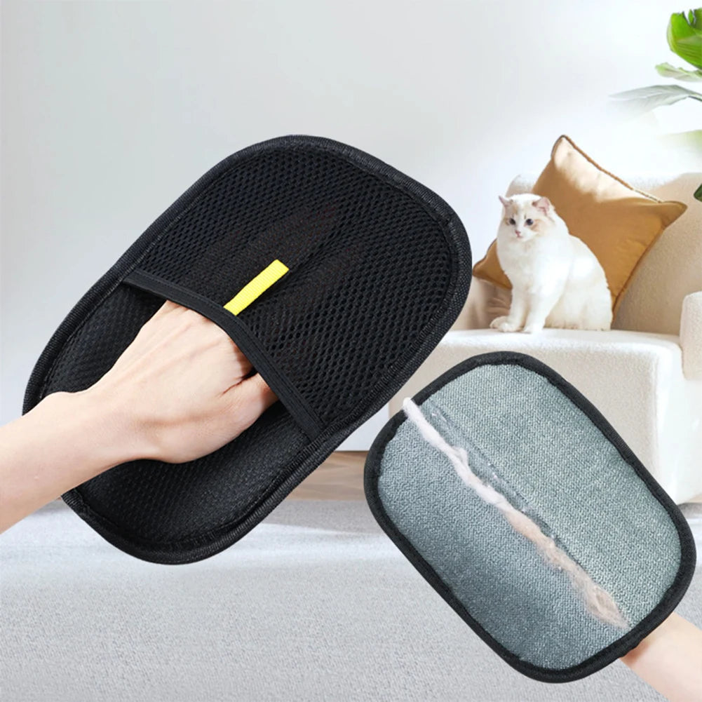 Pet Hair Remover Mitt Pet Grooming Gloves Deshedding Brush Glove for Dog Cat Rabbit with Long/Short/Curly Hair