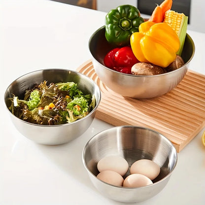 3 Stainless Steel Mixing Bowls with Measurements
