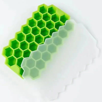 Honeycomb 37-Cube Ice Tray with Lid for DIY Ice Making