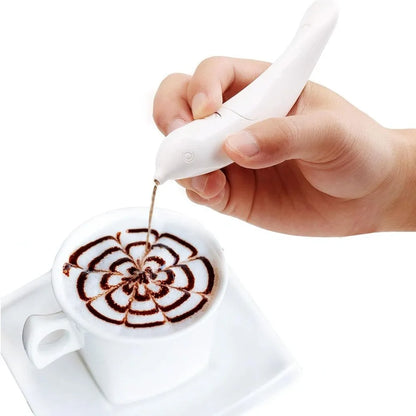 Electric Coffee Art Spice Pen for Latte and Food DIY Various Special Creative Pattern Coffee Cake Decoration Pen Barista