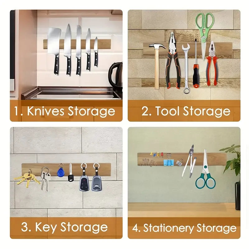 Wall-Mounted Knife Bar with Powerful Magnets