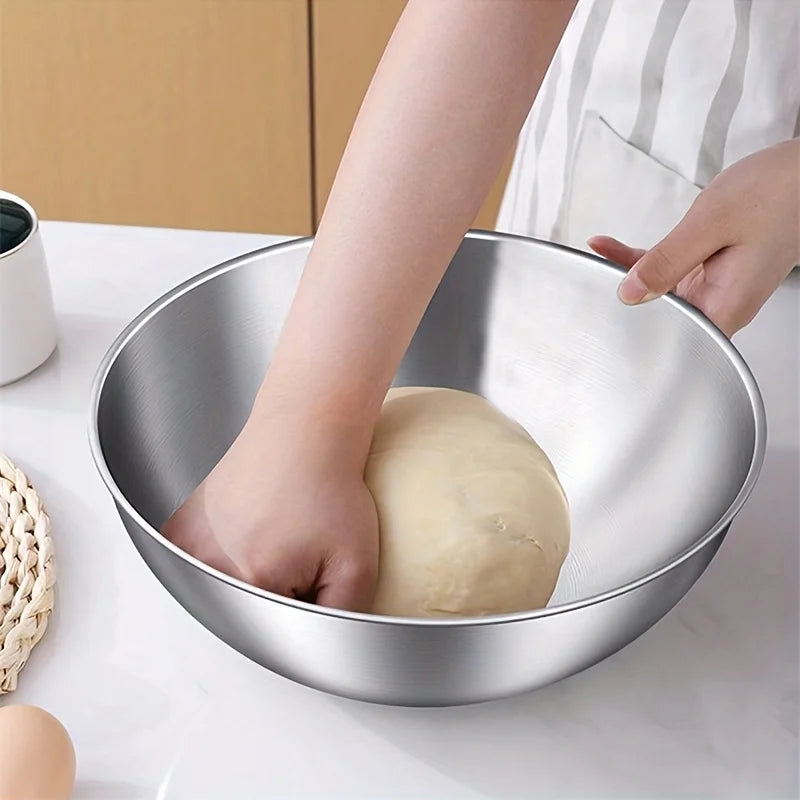 3 Stainless Steel Mixing Bowls with Measurements