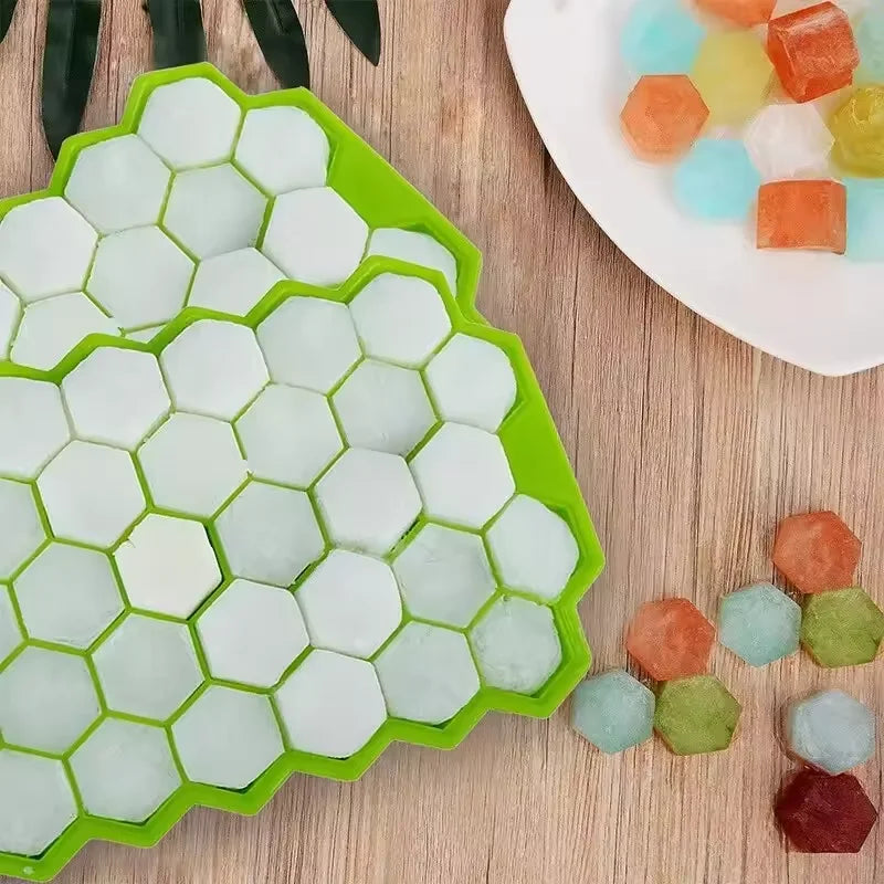 Honeycomb 37-Cube Ice Tray with Lid for DIY Ice Making