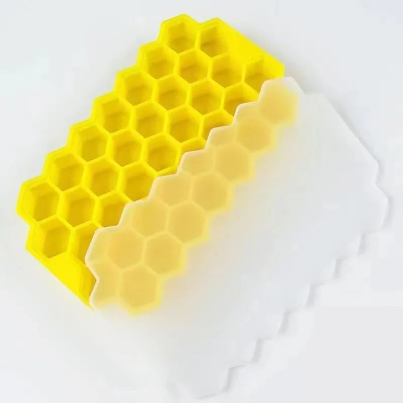 Honeycomb 37-Cube Ice Tray with Lid for DIY Ice Making