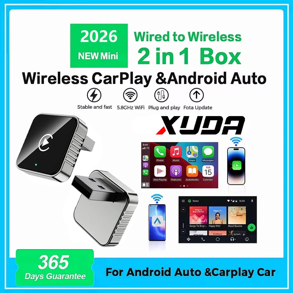 2026 Latest Wireless Carplay Apapter USB Carplay & Android 