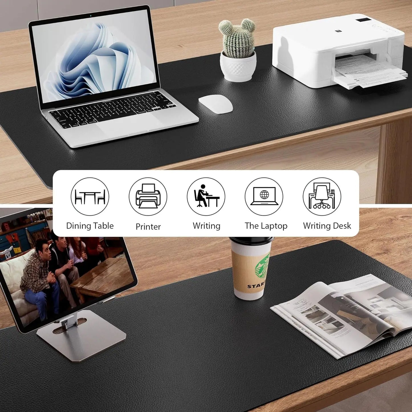 Mouse Pad Large Office Desk Mat ,Waterproof PU Leather Desktop