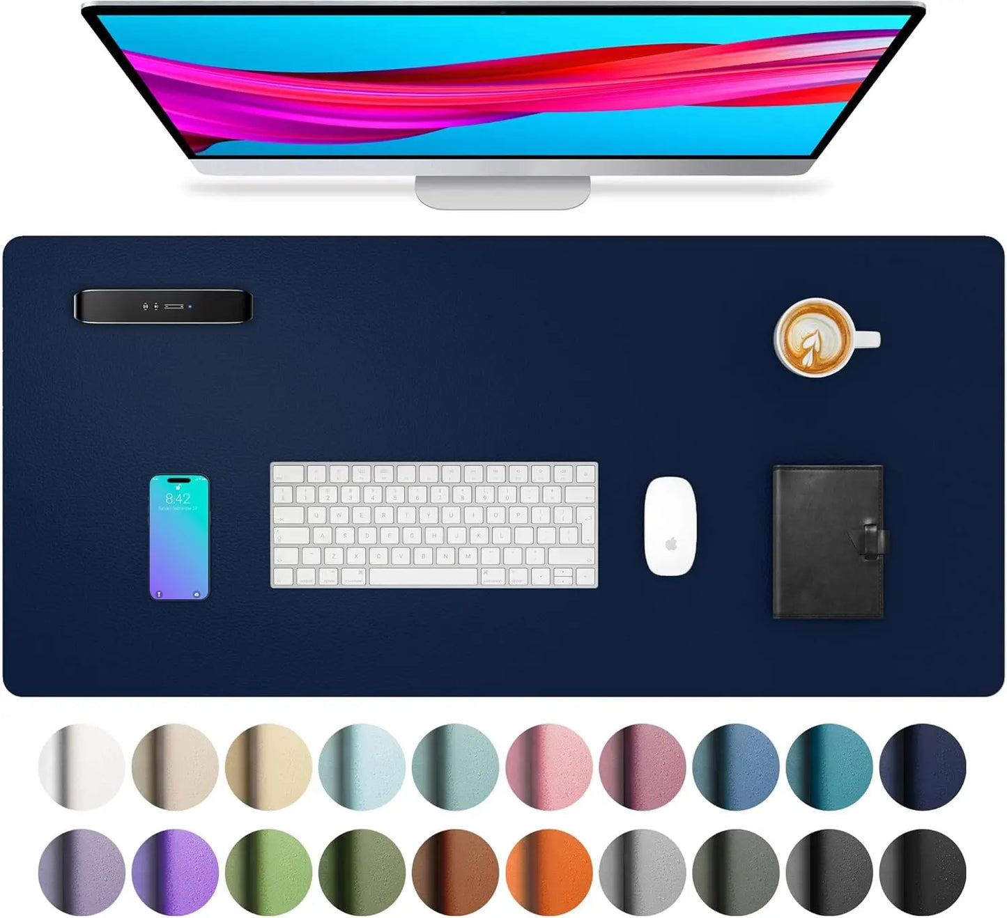 Mouse Pad Large Office Desk Mat ,Waterproof PU Leather Desktop