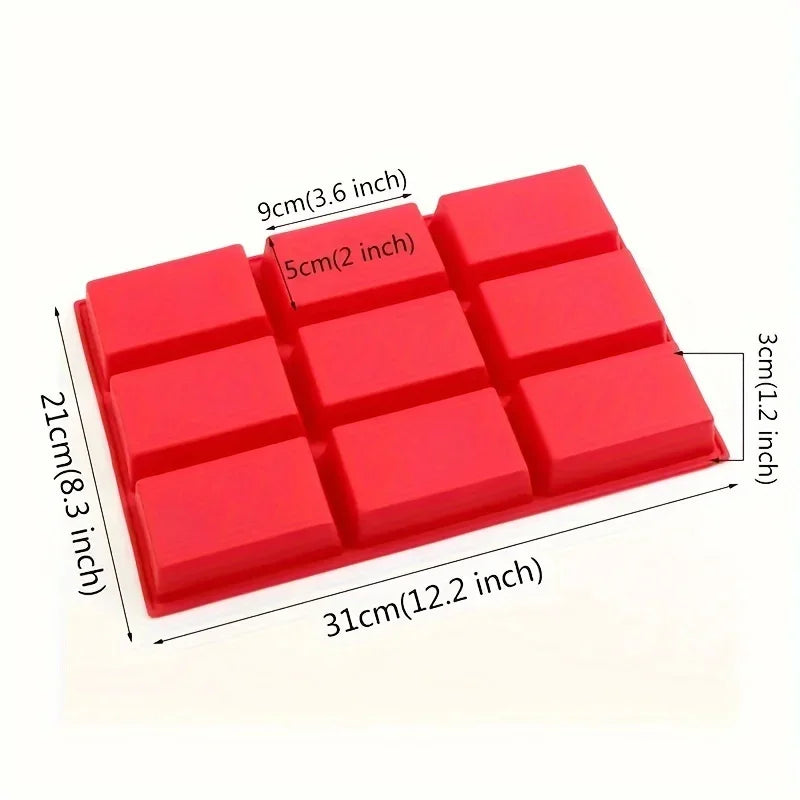 1Pc 9-Cavity Silicone Mini Loaf Pan for Baking 