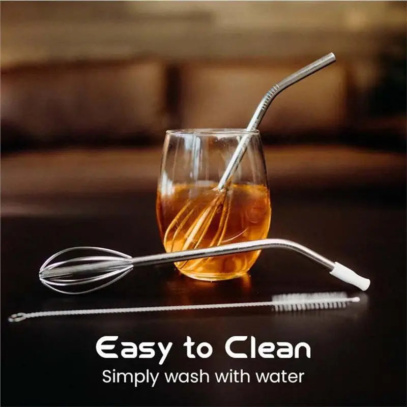 Stainless Steel Straws Reusable Multi-Functional 2In1 Innovation the Whisk Straw Whiskee Straw Adventure Quencher