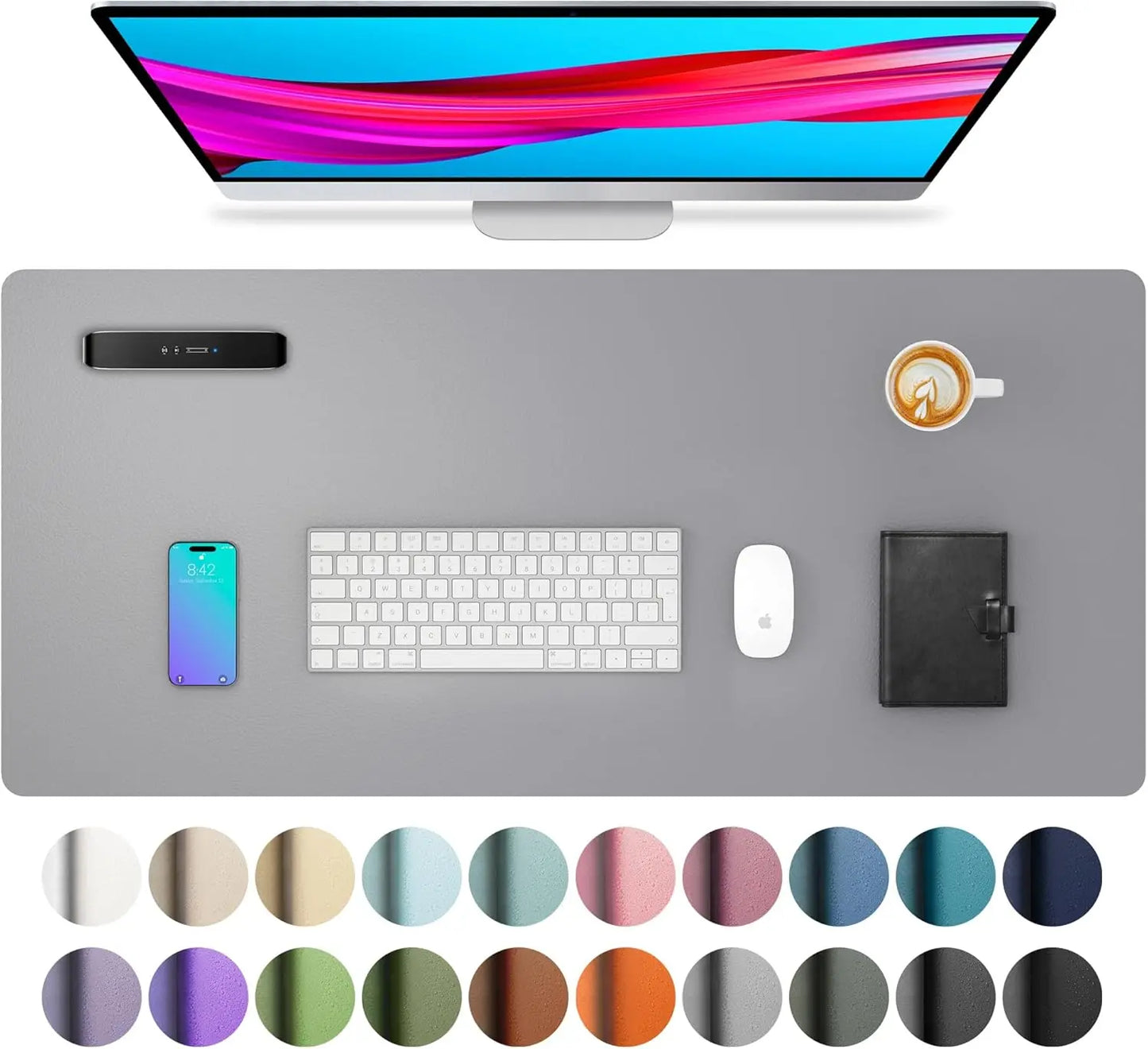 Mouse Pad Large Office Desk Mat ,Waterproof PU Leather Desktop
