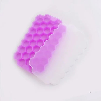 Honeycomb 37-Cube Ice Tray with Lid for DIY Ice Making
