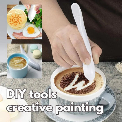 Electric Coffee Art Spice Pen for Latte and Food DIY Various Special Creative Pattern Coffee Cake Decoration Pen Barista