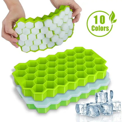 Honeycomb 37-Cube Ice Tray with Lid for DIY Ice Making