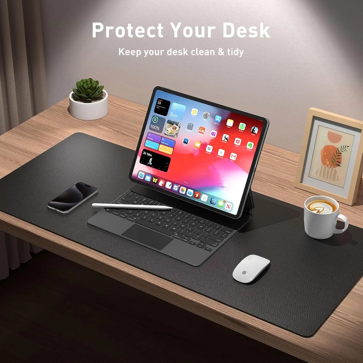 Mouse Pad Large Office Desk Mat ,Waterproof PU Leather Desktop