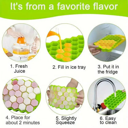 Honeycomb 37-Cube Ice Tray with Lid for DIY Ice Making