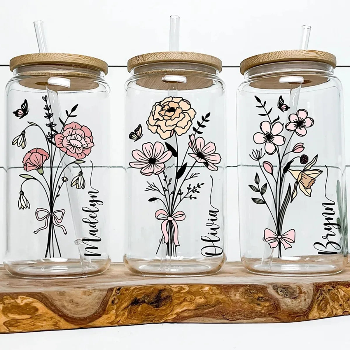 Personalized Cute Cup Bottle with Lid & Straw - Perfect for Iced Coffee, Juice, and Party Gifts!