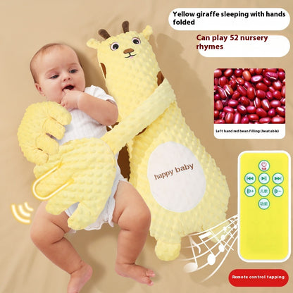 Infant Exhaust Pillow Hand Remote Controlled Soothing for Baby Sleep Cartoon Plush Toddler Comforting Hand